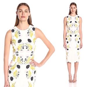 Cynthia Rowley Ivory Printed Fitted Cocktail Dress nwt